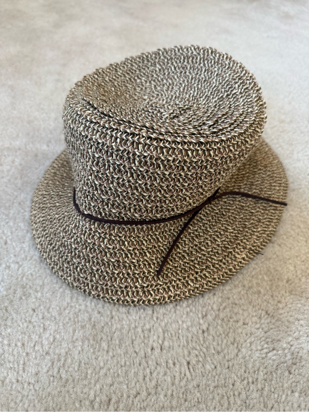 Sonoma Beige and Tan Woven Sun Hat Short Brim NWT